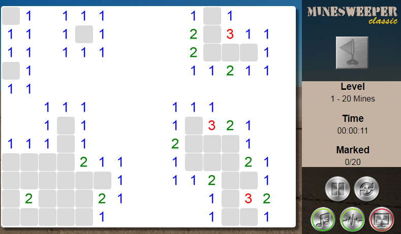 Minesweeper Classic - Amazing Puzzle HTML5 Games - DSS Games online